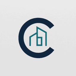 Stilisiertes C mit Gebäudesilhouette als CURAMUS-Logomarke